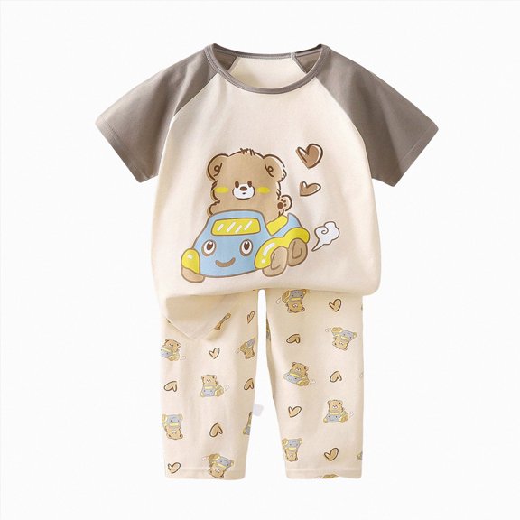 UAYOTSE Baby Boy Outfits 12-18 Months Clothes Short Sleeve T-Shirt Tee Tops Joggers Casual Elastic Shorts 2Pcs for 18-24 Months Children's Day Gift 2PCS Set,Sizes 3-4 Years