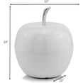 thumbnail image 2 of Modern Day Accents 3772 Manzana XL White , Fruit Decor, Teacher Gifts, School, Teacher Decor,  Gifts, Office Desk Decor, Home Decor, White, Silver Stem, Sculpture, Aluminum, 11" Lx11 Wx13 H, 2 of 8