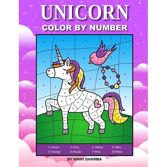 Unicorn Color By Number: Coloring Book for Kids Ages 4-8, (Paperback)