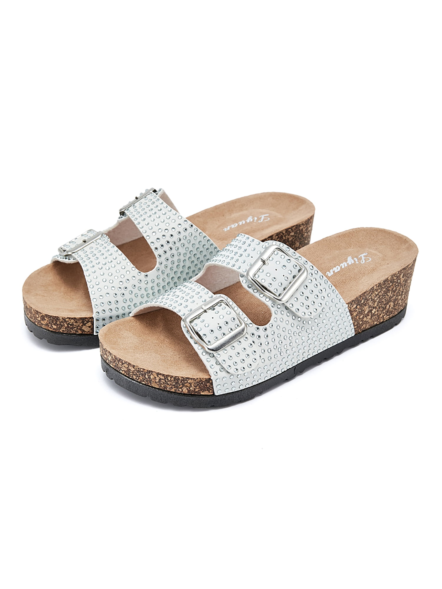 Details about   Womens Ladies Sliders Flat Slip On Buckle Slides Summer Sandals Holiday Mules Sz 