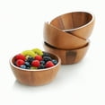 thumbnail image 4 of Woodard & Charles Acacia Wood Individual Serving Bowls For Salads, Fruits, Snacks, Nuts, Candy, 6 1/2" x 2 1/2", Set of 4, 4 of 10