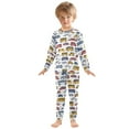 thumbnail image 3 of joogoo Vehicles Bus Pajamas Set Long Sleeve Soft Cotton Sleepwear 2 Piece 18M, 3 of 7