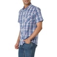 thumbnail image 4 of Unique Bargains Big & Tall Men's Shirts Short Sleeve Button Down Plaid Check Dress Shirts, 4 of 6