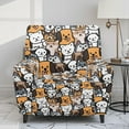 thumbnail image 2 of FOR U DESIGNS Funny Dog Pattern Recliner Chair Covers 4-Pieces Stretch Recliner Armchair Covers Wear-Resistan Sofas Couches Slip Protector with Storage Pockets, 2 of 8