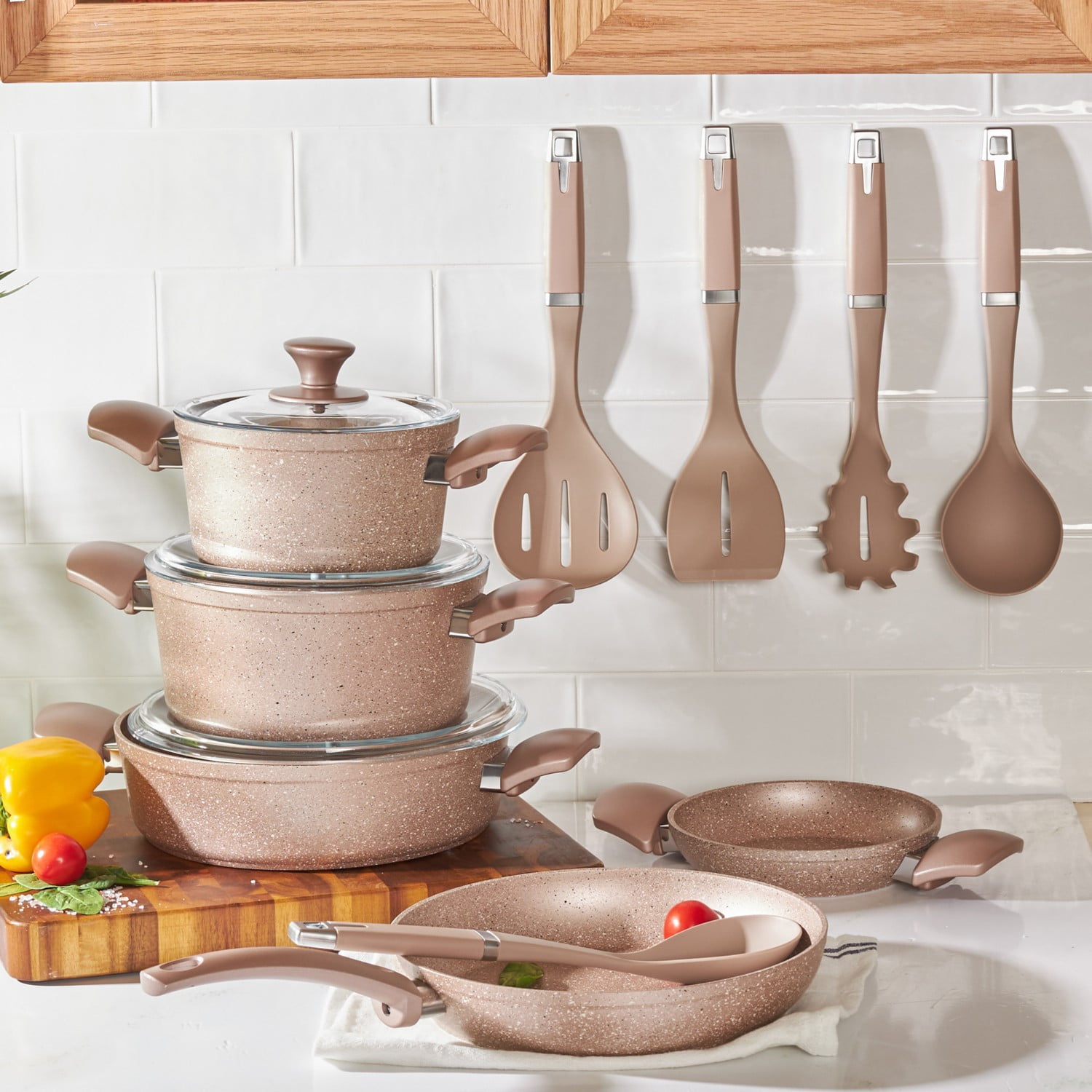 KARACA BioGranite Rosegold New 10 Pieces Cookware Set Induction