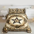 thumbnail image 2 of Homewish Tribal Texas Stars Queen Comforter Set for Adult, Boho Leaf Plant Botanical Bedding Sets, Buffalo Plaid Reversible Bedding Comforter Set, Lightweight Room Decor, 3-Piece, 2 of 8