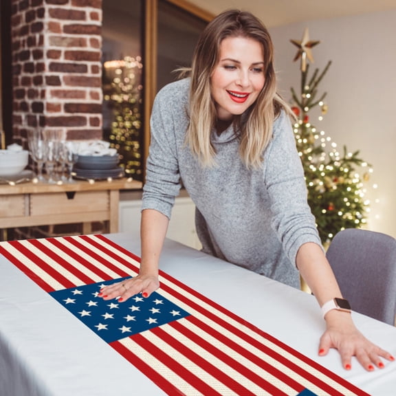 maho Party Supplies & Decor 4th Of July Patriotic Day Table Runner Independence Day Kitchen Living Room Table Decoration For Home Party Decoration on Clearance