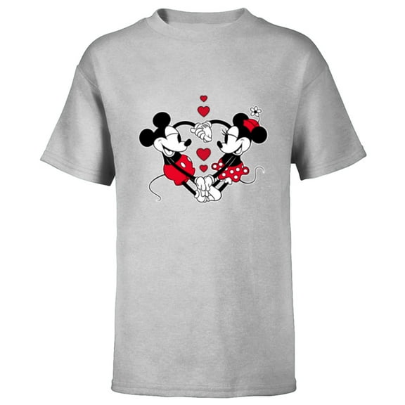 Disney Mickey and Minnie Love Gaze Hearts - Short Sleeve T-Shirt for Kids - Customized-Athletic Heather