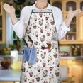 thumbnail image 5 of White Christmas Santa Pattern Apron-Garden Aprons for Women with Pockets-Cotton Linen Waterproof Kitchen Cooking Gardening Aprons Adjustable for Kitchen,Cooking,BBQ and Salon 33"x27", 5 of 7