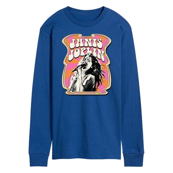 Janis Joplin - Poster Style - Men's Long Sleeve T-Shirt