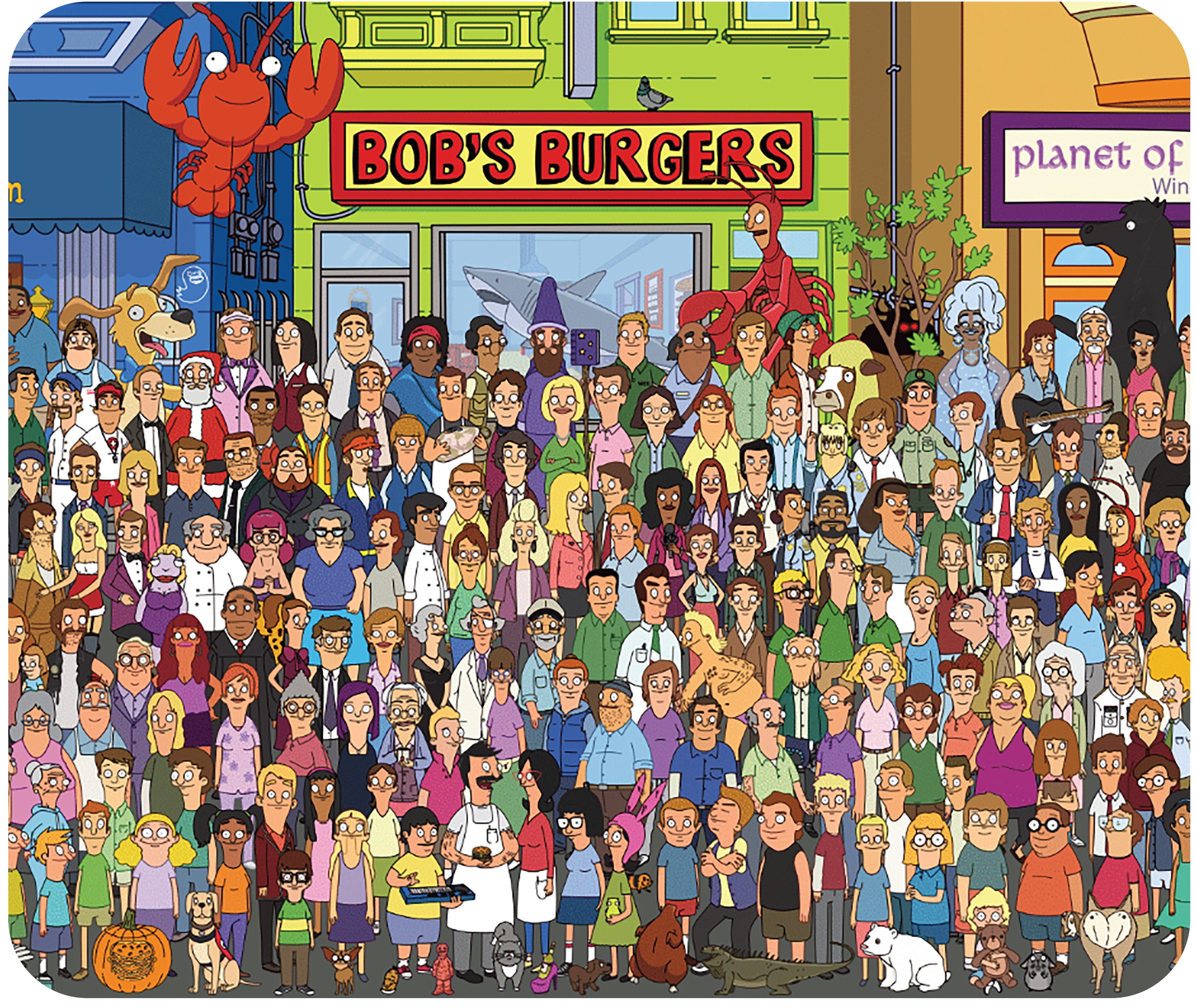 Bob Burgers Character Collage Mouse Pad Standard Size (10" x 8.5