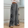 thumbnail image 4 of Women'S Baggy Sweatpants Elastic Waist Casual Wide Leg Pants with Pocket Y2K Going Out Travel Pants Gray Leopard XL, 4 of 9