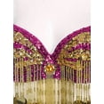 thumbnail image 6 of Hansber Women's Sequin Beaded Tassel Corset Bra Clubwear Crop Tank Tops for Performance Festival Belly Dance Hot Pink One Size, 6 of 7
