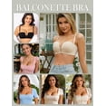 thumbnail image 4 of ANYIRIS Push Up Bras for Women Add 1 Cup Wireless Lace Balconette Demi Plunge Multiway Comfort Everyday T-Shirt Bra Black 36B, 4 of 8