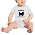 thumbnail image 2 of Warning: Protected by A Hungarian Shepherd Dog Funny Baby Bodysuit Newborn Clothes (White,12-18 Months), 2 of 5