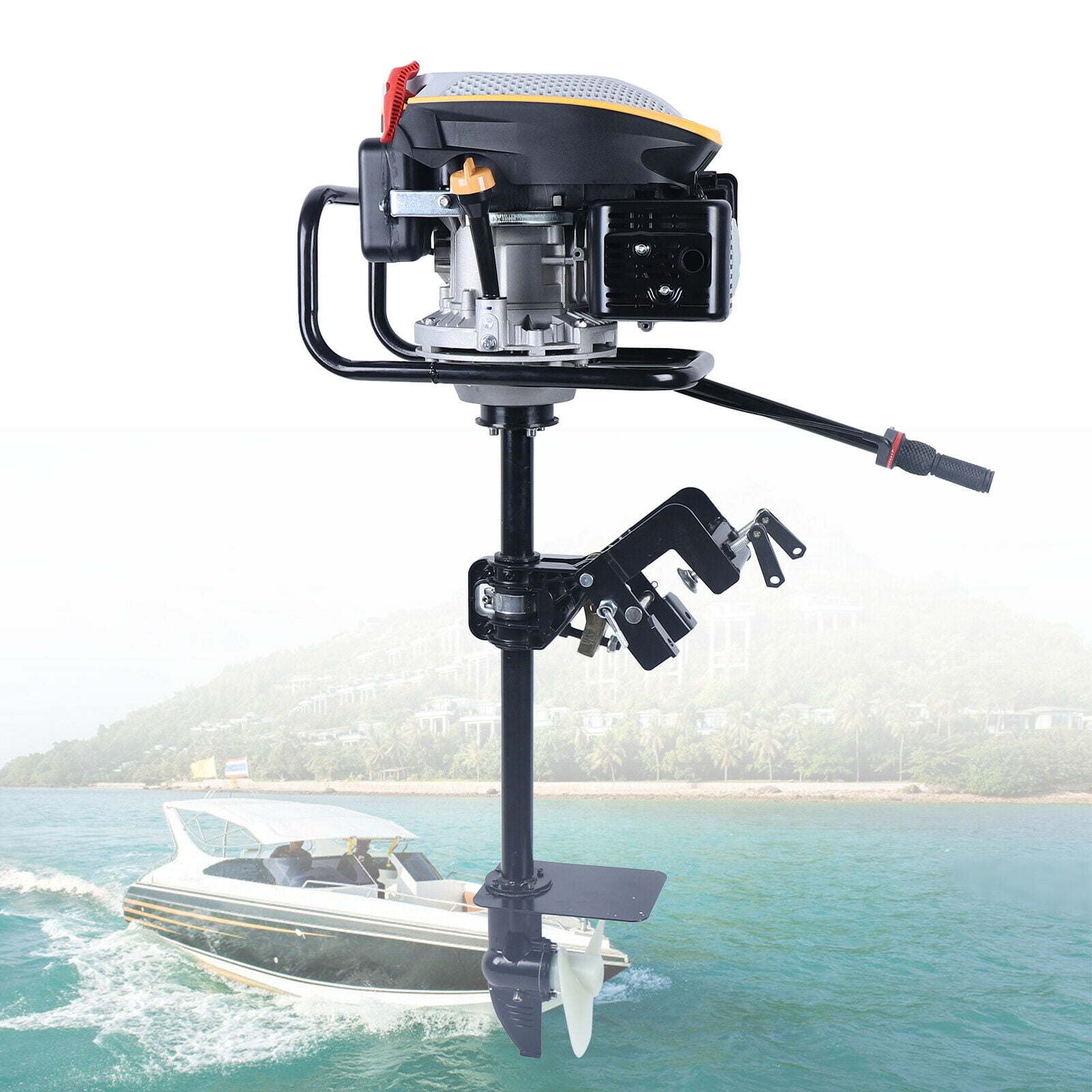 RATO 9HP 4-Stroke Outboard Motor Multicolor Gasoline Outboard Boat Motors