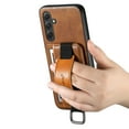 thumbnail image 3 of SaniMore Case for Samsung Galaxy A34 5G 6.6" 2023, Wristlet & Card Slot PU Leather Skin Wear-resistant Shockproof Anti-drop Metal Ring Business Shell For Samsung Galaxy A34 5G, Brown, 3 of 7