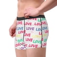 thumbnail image 2 of Balery gray stripes and hearts Pattern Men's Boxer Briefs, Soft and Breathable Cotton Underwear with nylon Waistband-Medium, 2 of 5