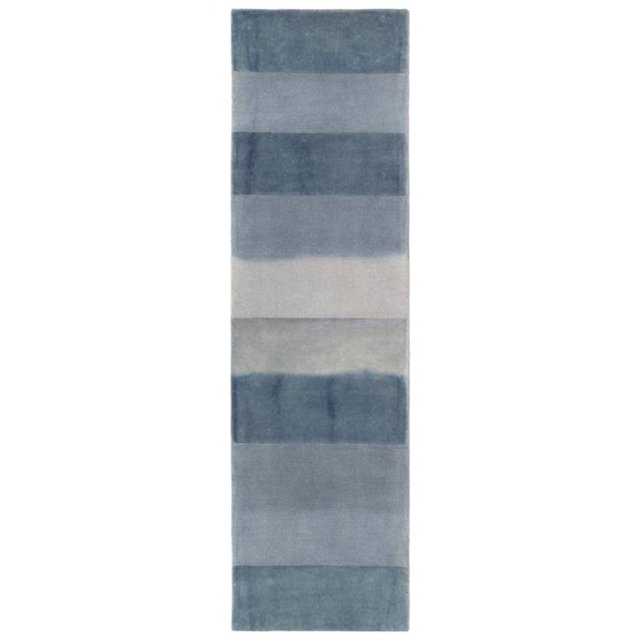 Trans-Ocean Importe PAZR8728633 Tapis de Course Texturé à la Main d'Intérieur de 27 Po x 8 Pi. Liora Manne Piazza - Marine