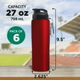 thumbnail image 5 of Sicilia Stainless Steel Sports Bottles 27 oz. Set of 6, Bulk Pack - Non Insulated, Great for Gym, Hiking, Cycling, School - Red, 5 of 5