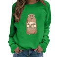 thumbnail image 2 of Gibobby Sudadera sin capucha y ocio Linda sudadera de marmota – Sudadera feliz del día de la marmota Sudadera cómoda para mujer para los amantes de la marmota (tipo 4)(Verde, XL), 2 of 4