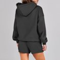 thumbnail image 3 of Turilly Women's Clothes Sets for Comfort Women's Fashion Casual Drawstring Hooded Long Sleeve Hoodie Tops Sweatshirt with Pocket and Shorts Suits Set, 3 of 4