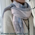 thumbnail image 5 of Women's Long Plaid Blanket Scarf Chunky Oversized Winter Fall Warm Scarf Big Tartan Scarves Wrap Shawl Ladies Gifts, 5 of 12