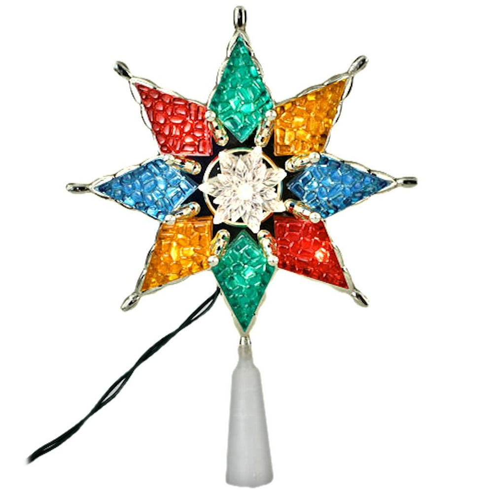 Sterling 17493 8" 10 Light MultiColor Star Christmas Tree Topper