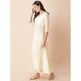 thumbnail image 4 of Indya Women's Ivory Foil High Slit Belted Kurta, 4 of 6