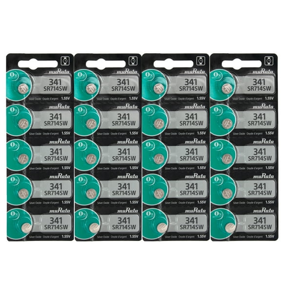 20 Pc 341 MURATA Watch Batteries SR714SW 341 0% MERCURY