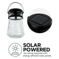 thumbnail image 6 of Home Zone Security Solar Crackle Glass Solar Lanterns Light, 10 Lumens 3000K LED, 2-Pack, Black, 6 of 8