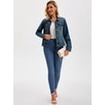 thumbnail image 7 of DARING DIVA Women's Classic Washed Long Sleeve Denim Jackets With Pockets M Blue, 7 of 7