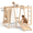 Macaron, variant on OLAKIDS Indoor Jungle Gym, 9 in 1 Wooden Montessori Baby Climbing Toys with Adjustable 2 Swings Ramp, Monkey Bar Basketball Hoop Ladder Climb Net