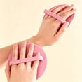 thumbnail image 2 of Soft Rubber Shower Scrubber, Gentle Exfoliating Bath Body Scrubber Glove, Deep Cleansing Shower Tool For All Skin Types, Massage and Removing Dead Skin (Pink), 2 of 4