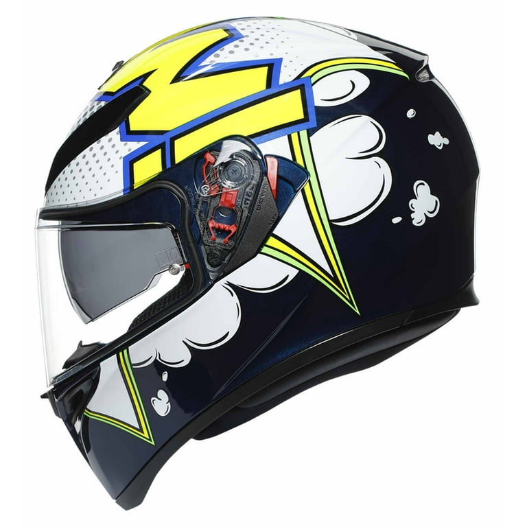 AGV K3 SV Bubble Motorcycle Helmet Blue/White/Yellow MD/LG