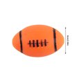 thumbnail image 2 of YaoZQ Squeaky Football Dog Toys, Natural Latex Rubber Puppy Teething Chew Toy, Interactive Soft Rugby Ball for Fetch, Orange, 2.4 inch, 2 of 4