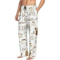 thumbnail image 2 of Uemuo Coffee Pattern Men's Wide Leg Palazzo Lounge Pants with Pockets Light Weight Loose Comfy Casual Pajama Pants-X-Large, 2 of 9