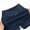 thumbnail image 6 of CHGBMOK Women’s Stretchy Jean Shorts Crossover High Waisted Pull on Denim Shorts with Pockets, 6 of 9