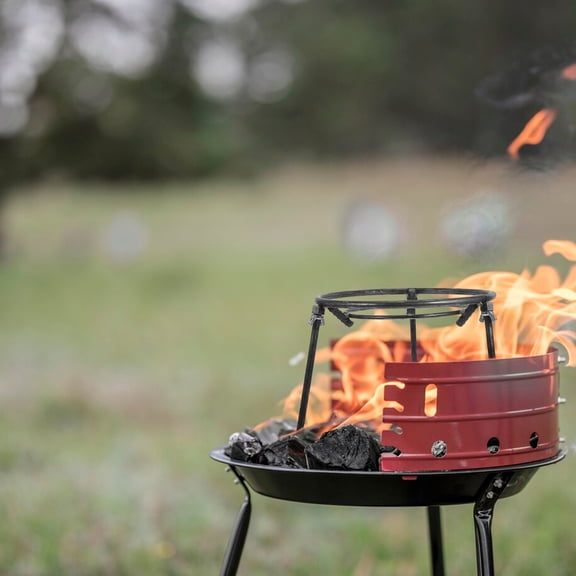 Milisten Portable Black Campfire Tripod Stand for Outdoor Cooking, Boiling, Grilling, Simmering - Stove Holder