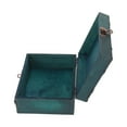thumbnail image 4 of Wood Treasure Box, Green Vintage Wooden Jewelry Storage Case With Combination Lock For Shooting Props, 4 of 8