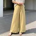 thumbnail image 6 of PBFRDSJ Cotton Linen Plazzo Pants for Women Boho Floral Embroidered Drawstring Pants Casual Wide Leg Peasant Vacation Bottoms, 6 of 8