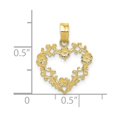 thumbnail image 5 of Auriga Fine Jewelry 10K Yellow Gold Floral Border Heart Pendant (L- 19 mm, W-15 mm) for Women, 5 of 6