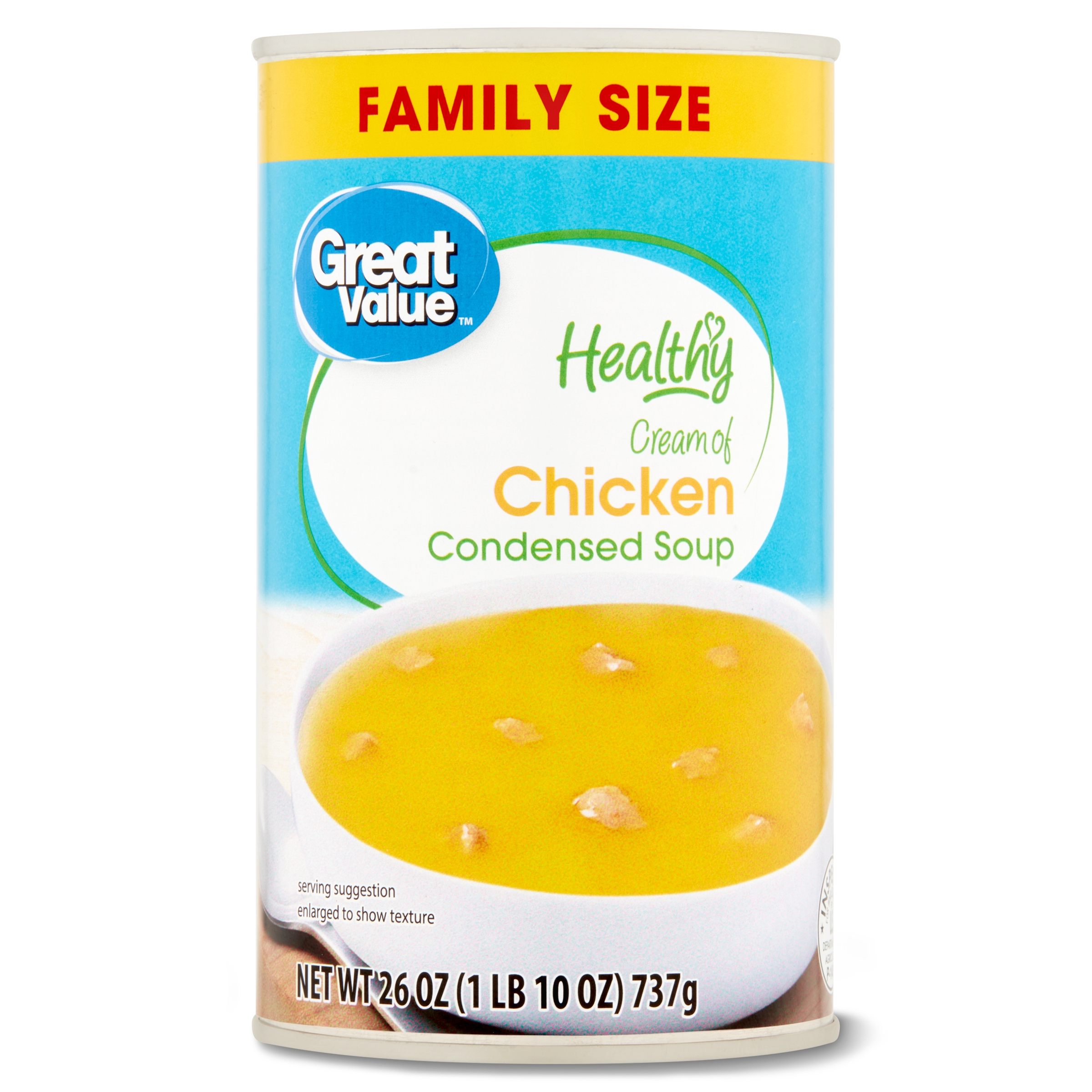 Great Value Healthy Cream Of Chicken Condensed Soup, Family Size, 26 oz