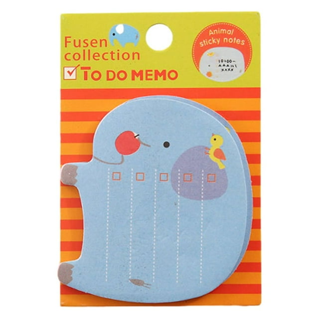 Youkk Cartoon Cute Animal Sticky Notes Refrigerator Note Student Stationery School Office Memo Pads Message Sticker Gifts Elephant