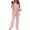Light pink, variant on Women 3 Piece Lounge Sets Long Sleeve Cardigan & Crop Top & Wide Leg Pants Loungewear Set