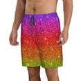 thumbnail image 2 of Naloa Rainbow Glitter Men's Beach Shorts, Surfing shorts, Swim trunks, Quick Dry Swim Trunks for Surfing Beach Fun - Small, 2 of 9