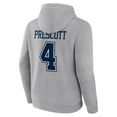 thumbnail image 3 of Men's Dak Prescott Gray Dallas Cowboys Icon Player Name & Number Pullover Hoodie, 3 of 3