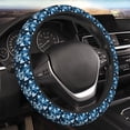 thumbnail image 4 of Uemuo Ice Blue Heart Printed Car Elastic Steering Wheel Cover - Universal Car Accessory for Diverse Cars Anti-Slip, and Comfortable- 15", 4 of 8