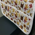 thumbnail image 3 of Harvest Microwave Oven Cover, Cartoon Fall Composition Nuts Maple Leaves Owls Roosters Pumpkins, Water Resistant Organizer with Pockets for Kitchen, 36" x 12", Orange Red Brown, by Ambesonne, 3 of 4
