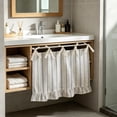 thumbnail image 6 of Hometravel Linen Striped Half Curtain, Bow Tie Cabinet Cover with Farmhouse Style, Decorative Oven Door Valance for Kitchen, Homestay, and Rustic Window Accent, 6 of 6